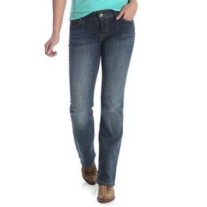 NEW Wrangler Women's Western Rise Stretch Boot Cut Jean, Mid Wash, 13W x 30L